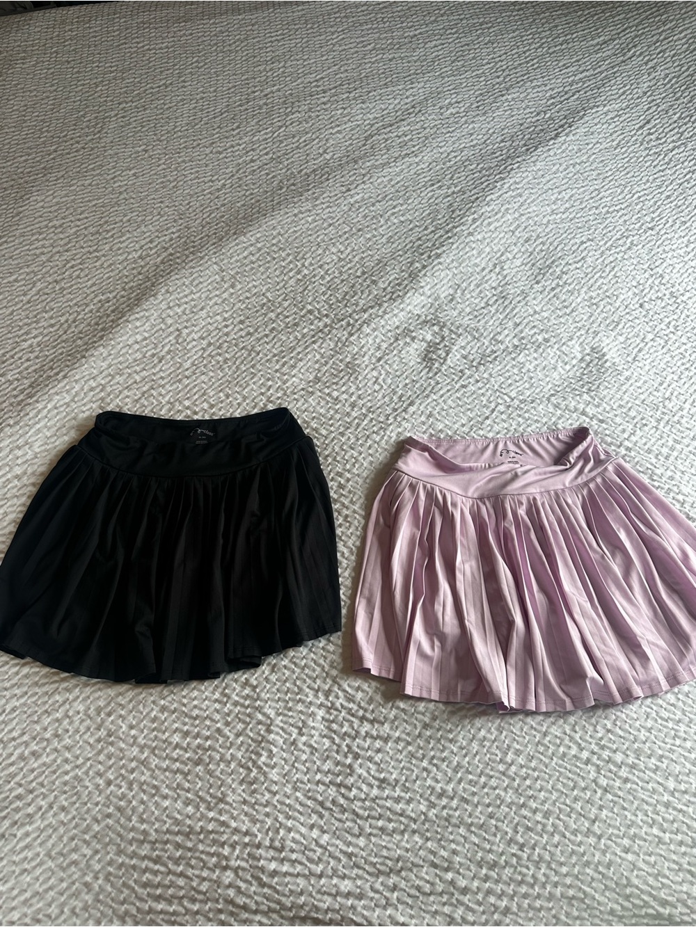 art class Black and Light Pink Pleated Mini Skirts